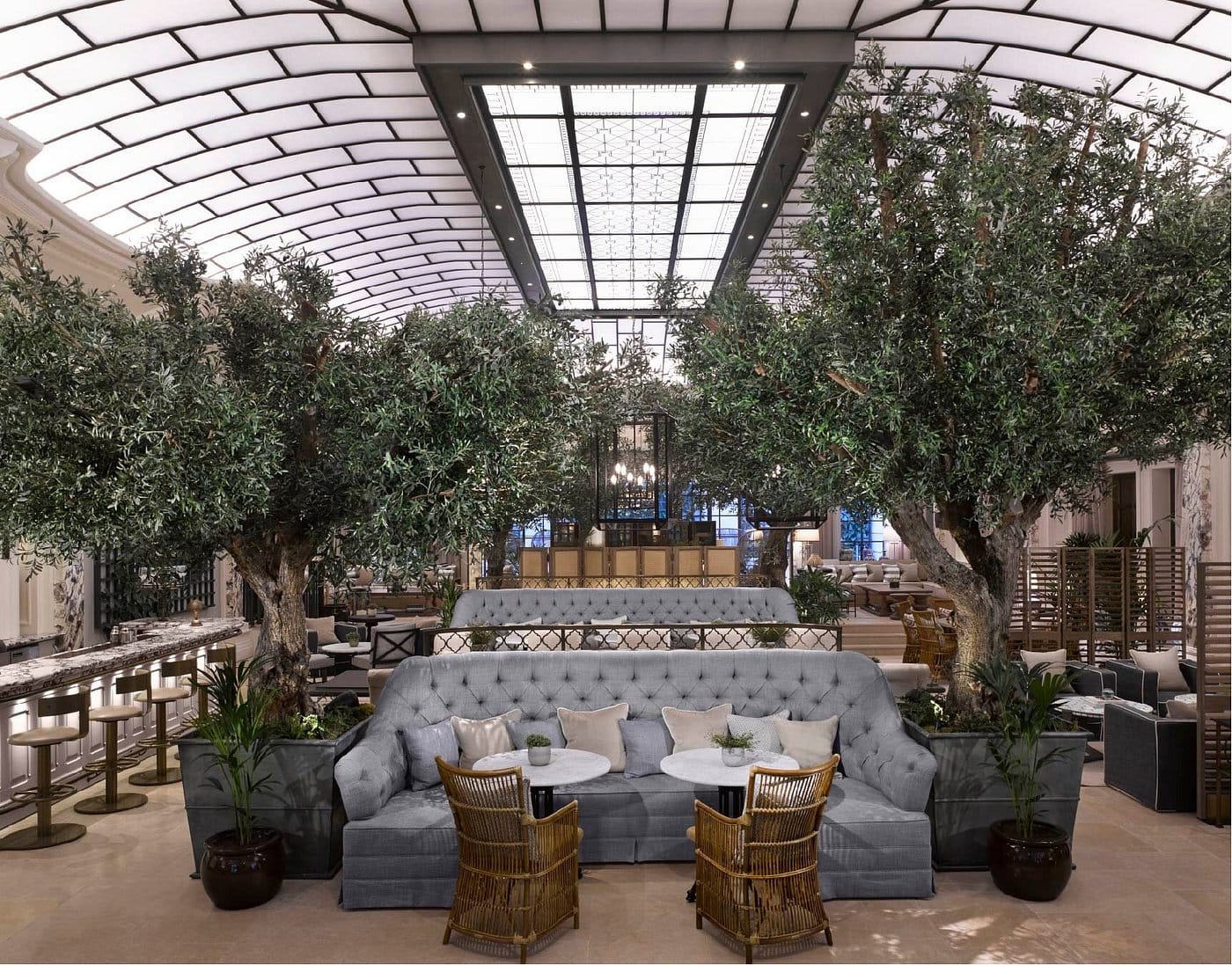 Palm Court, under the glass